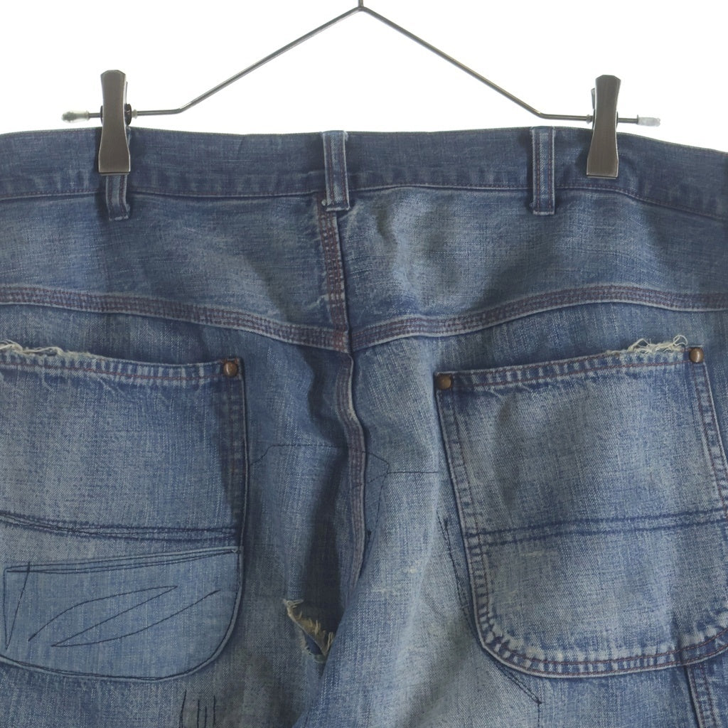 SAINT MICHAEL(セントマイケル) 23AW DENIM PAINTER PANTS ペインター ダメージ加工 デニムパンツ SM-A23-0000-038 インディゴ
