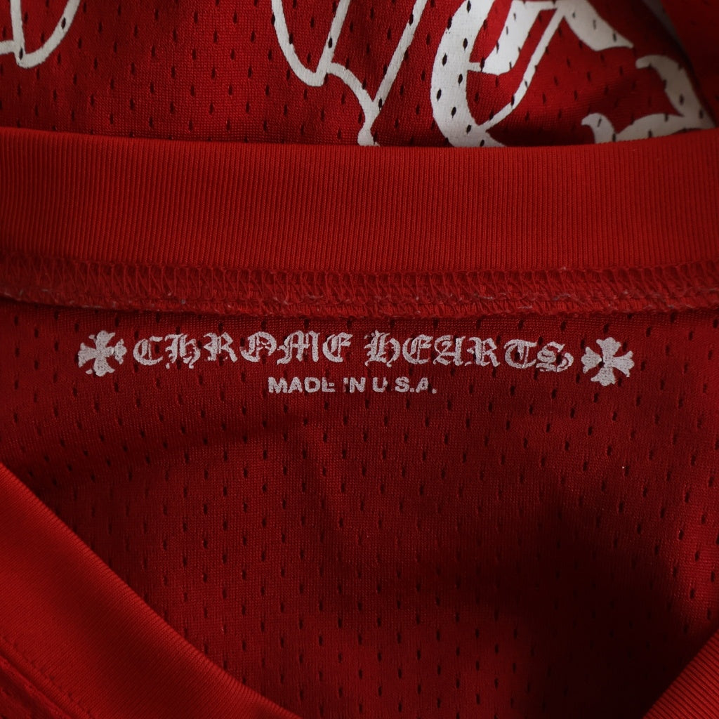 CHROME HEARTS(クロムハーツ) MESH WARM UP JERSEY CHプリントメッシュ長袖カットソー レッド