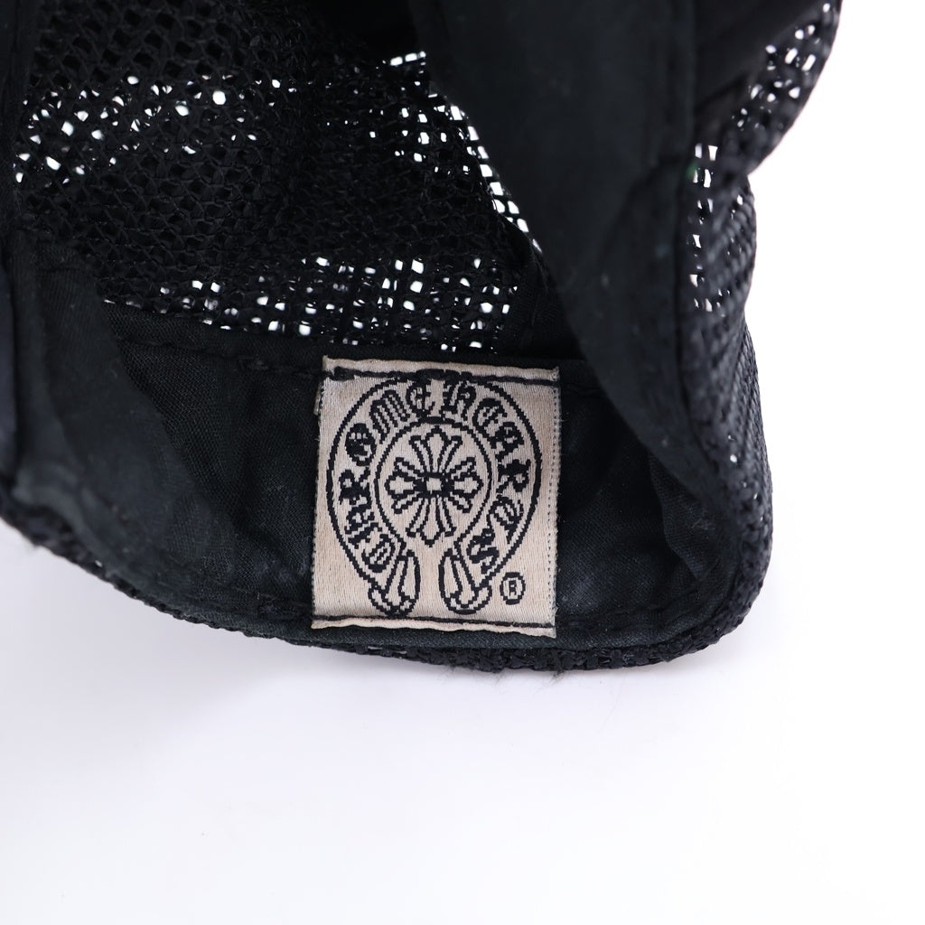 CHROME HEARTS(クロムハーツ) 3STAR TRUCKER CAP スターレザーパッチ スターボール付 メッシュ トラッカーキャップ ベースボールキャップ 帽子 ブラック