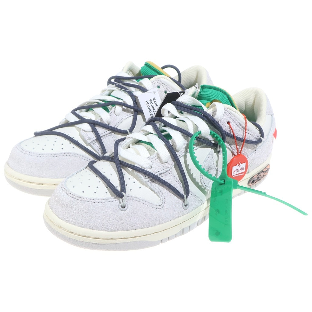 NIKE(ナイキ) ×OFF WHITE DUNK LOW The 50 Collection Lot 20 DJ0950-115 オフホワイト ダンクロー ローカットスニーカーシューズ グレー/グリーン US9/27.0cm