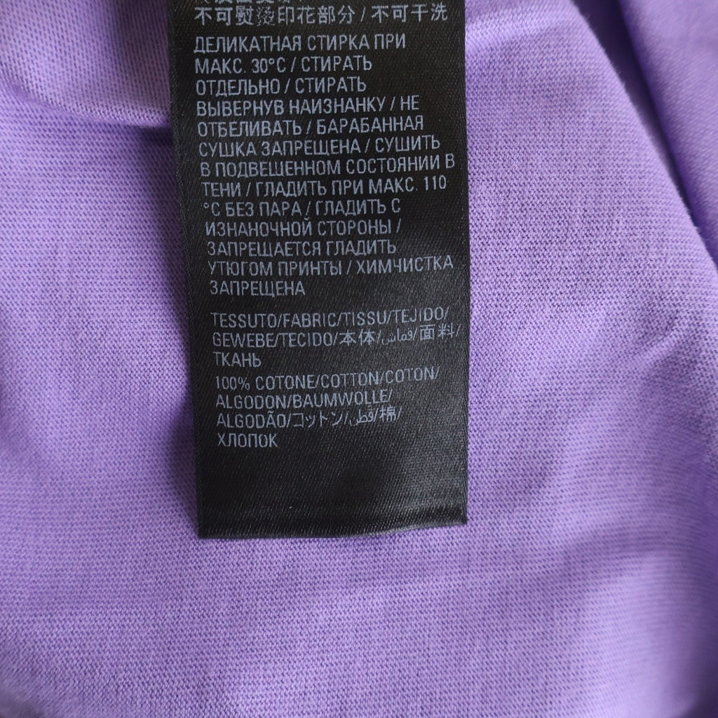 BALENCIAGA(バレンシアガ) 21SS デストロイ加工 ロゴプリント 半袖Tシャツ カットソー パープル 651795 TKVB8