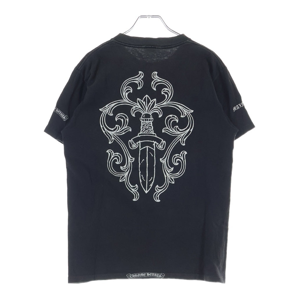 CHROME HEARTS(クロムハーツ) オールド ×max field マックスフィールド ダガープリントTシャツ 半袖カットソー ブラック
