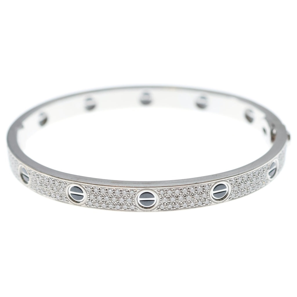 Cartier(カルティエ) KWG18 ラブブレスレット クラシック♯19 フルパヴェ ホワイトゴールド/ブラック