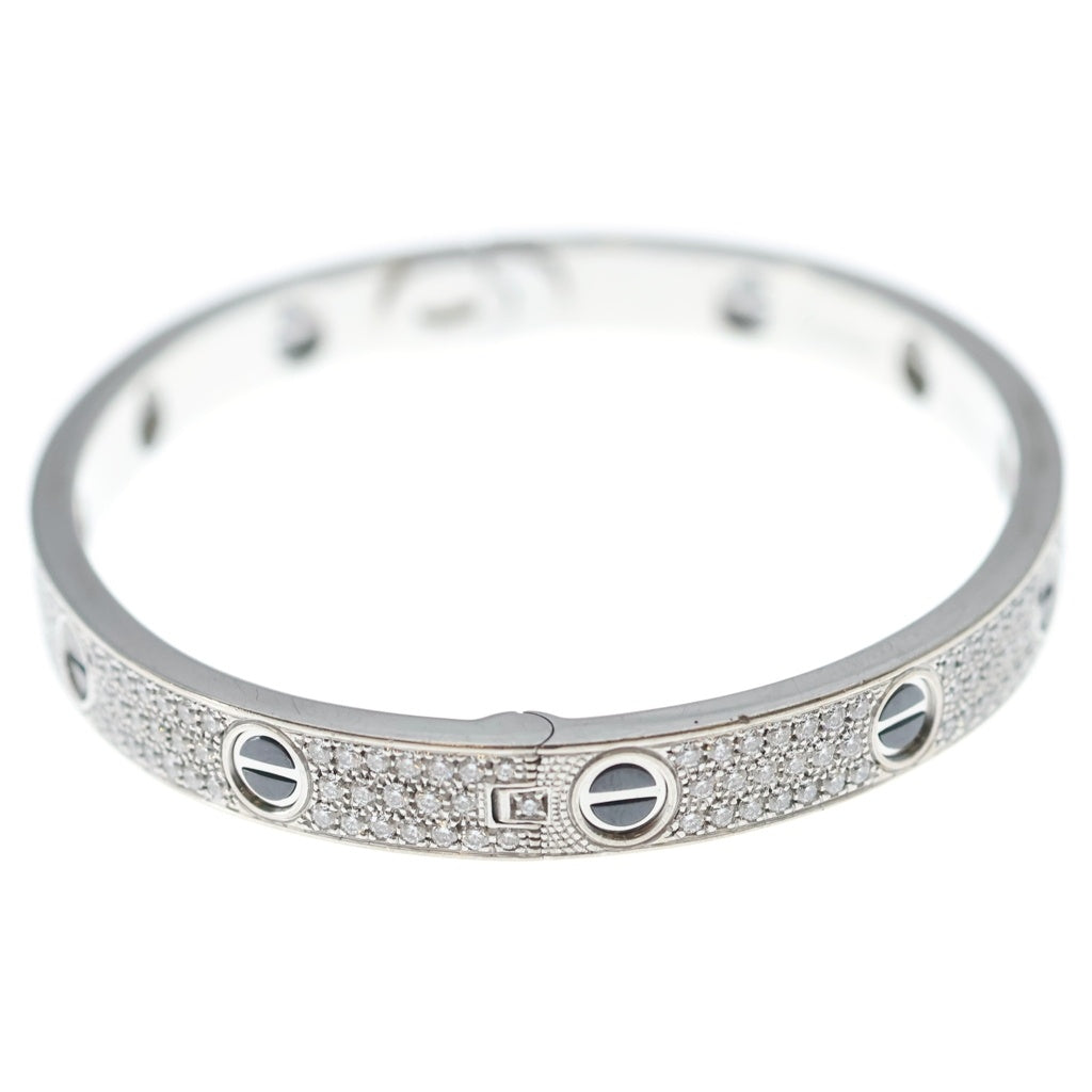 Cartier(カルティエ) KWG18 ラブブレスレット クラシック♯19 フルパヴェ ホワイトゴールド/ブラック