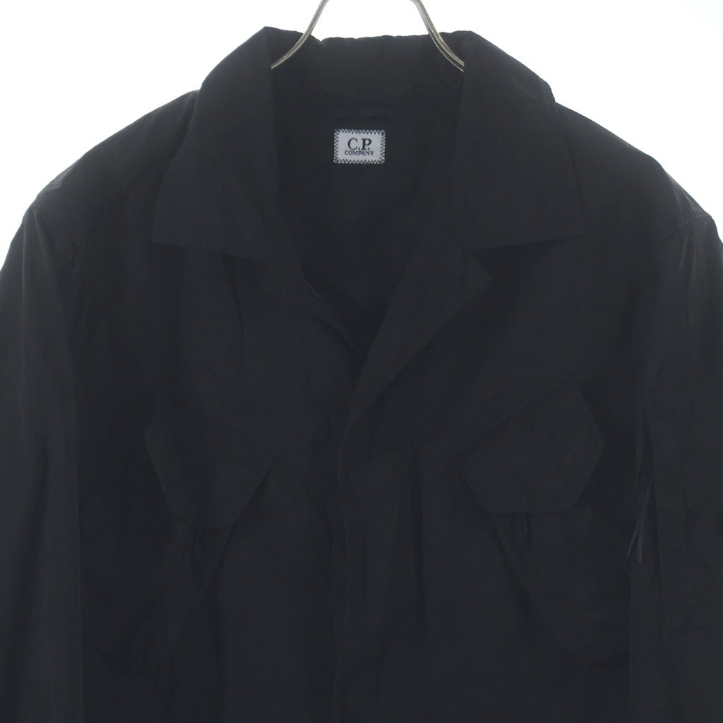 C.P. Company(シーピーカンパニー) 26SS レンズワッペン クロームR フィールドジャケット ナイロン長袖シャツ ブラック 20CMOW004A 110535G
