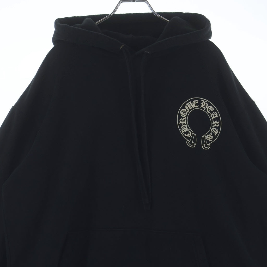CHROME HEARTS(クロムハーツ) SWTSHRT PLVR 袖フローラル バックホースシュープリント スウェット プルオーバーパーカー ブラック