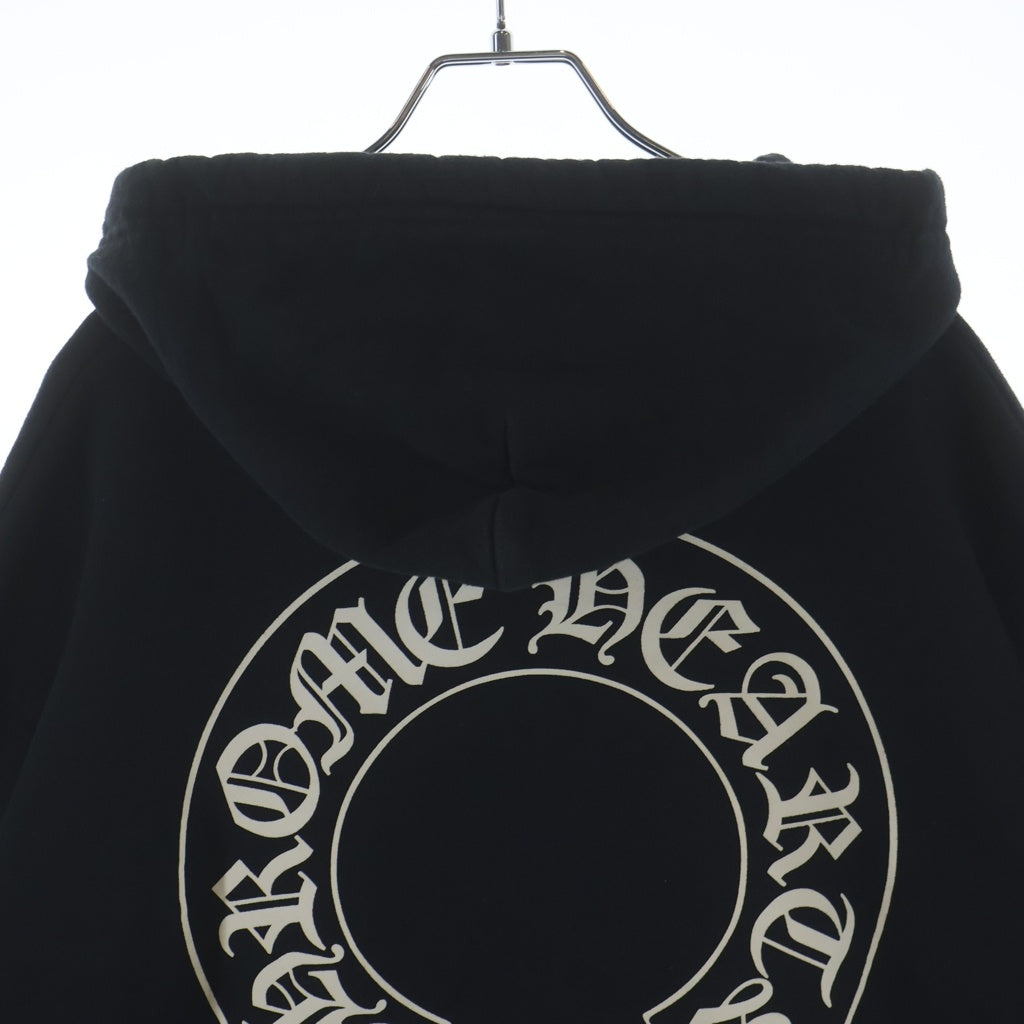 CHROME HEARTS(クロムハーツ) SWTSHRT PLVR 袖フローラル バックホースシュープリント スウェット プルオーバーパーカー ブラック