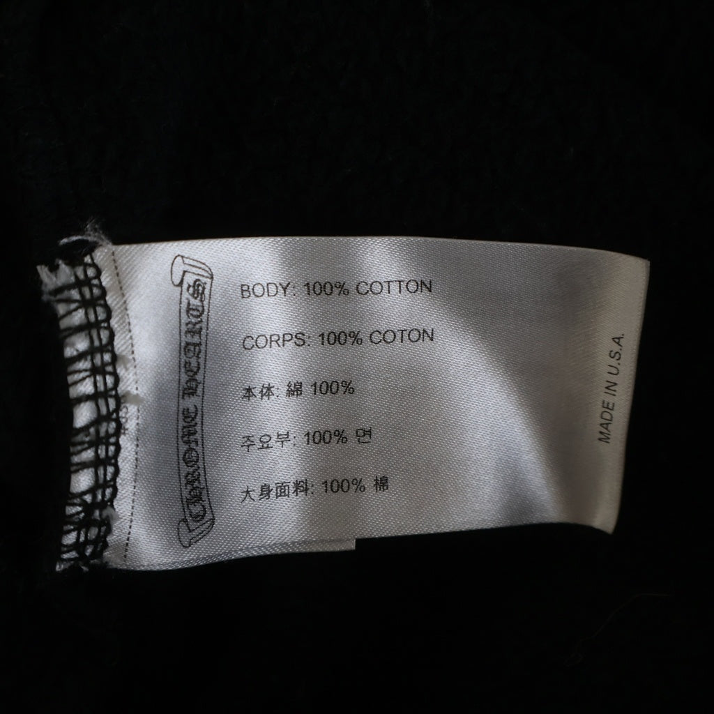 CHROME HEARTS(クロムハーツ) SWTSHRT PLVR 袖フローラル バックホースシュープリント スウェット プルオーバーパーカー ブラック