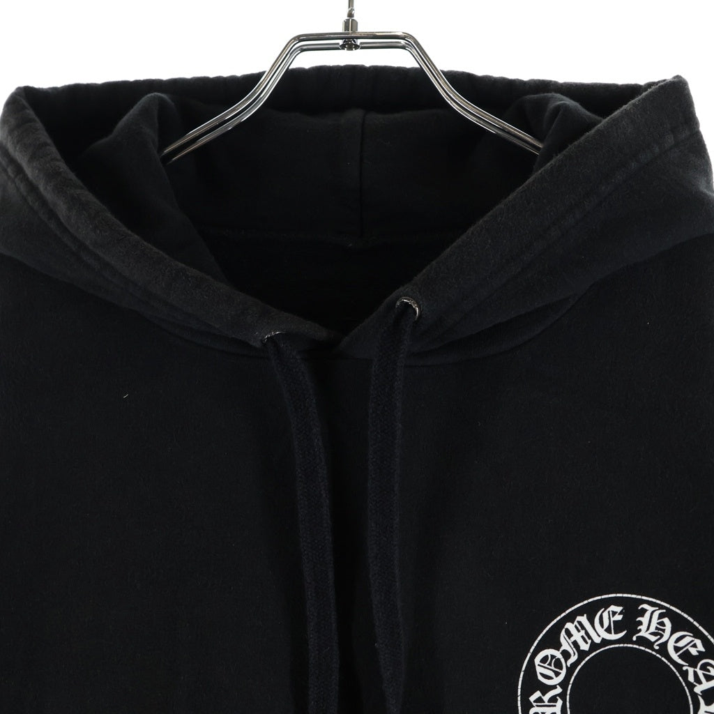 CHROME HEARTS(クロムハーツ) SWTSHRT PLVR 袖フローラル バックホースシュープリント スウェット プルオーバーパーカー ブラック
