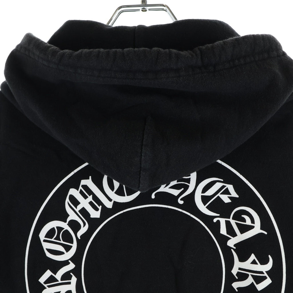 CHROME HEARTS(クロムハーツ) SWTSHRT PLVR 袖フローラル バックホースシュープリント スウェット プルオーバーパーカー ブラック