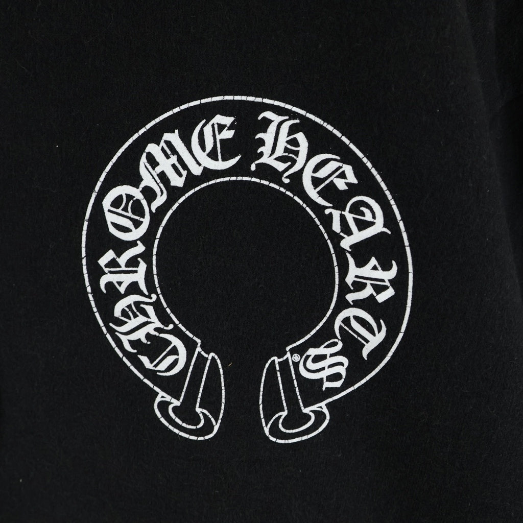 CHROME HEARTS(クロムハーツ) SWTSHRT PLVR 袖フローラル バックホースシュープリント スウェット プルオーバーパーカー ブラック