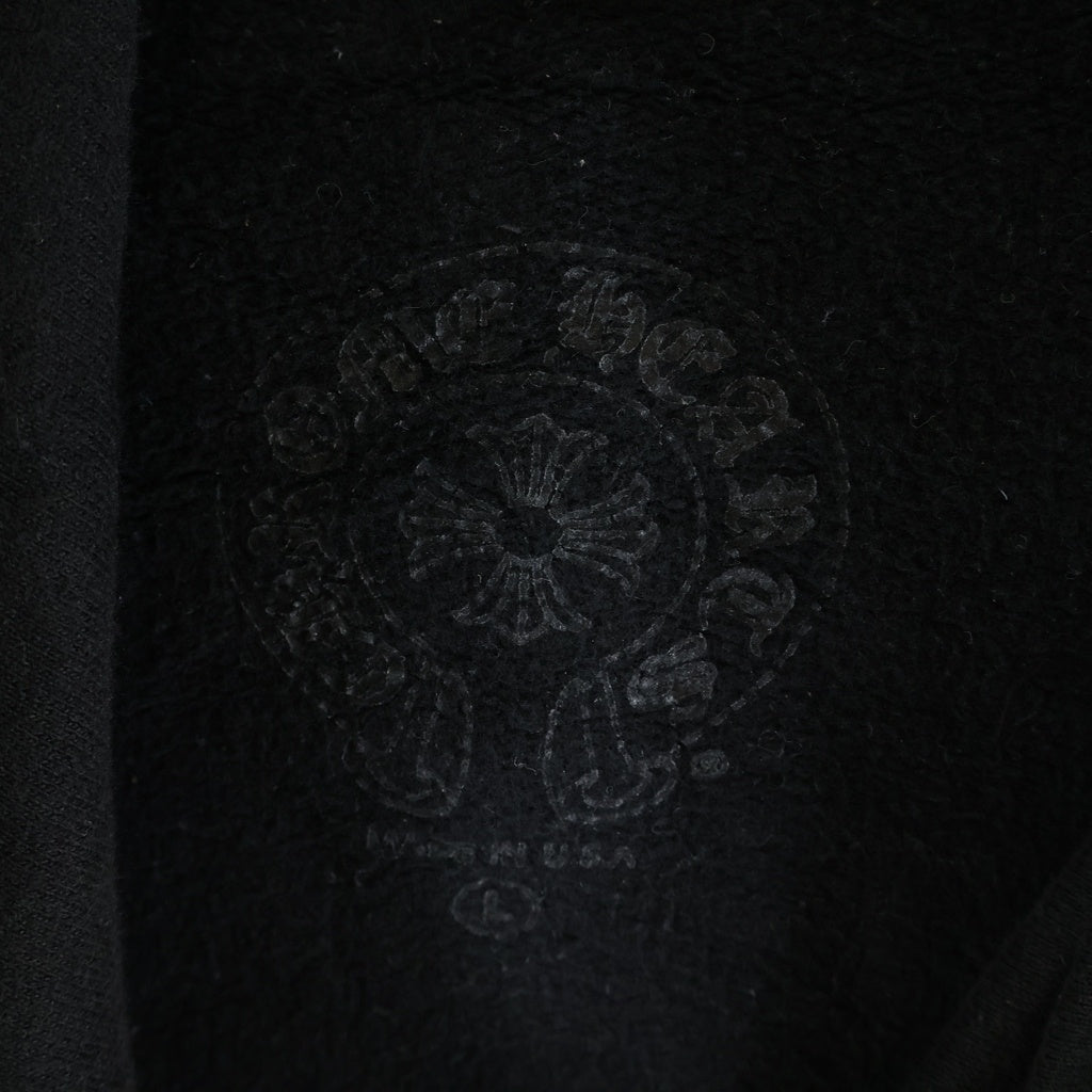 CHROME HEARTS(クロムハーツ) SWTSHRT PLVR 袖フローラル バックホースシュープリント スウェット プルオーバーパーカー ブラック