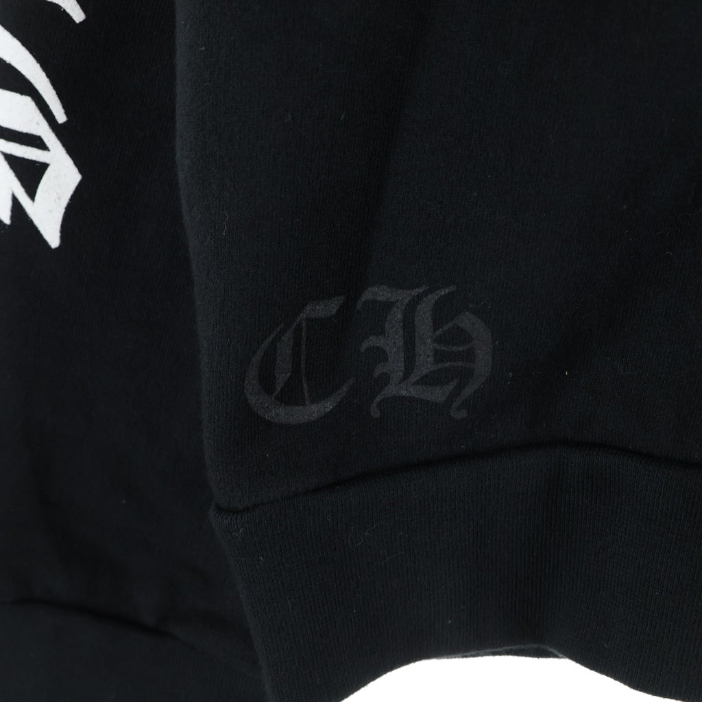 CHROME HEARTS(クロムハーツ) SWTSHRT PLVR ネックロゴプリント クルーネック スウェットトレーナー ブラック