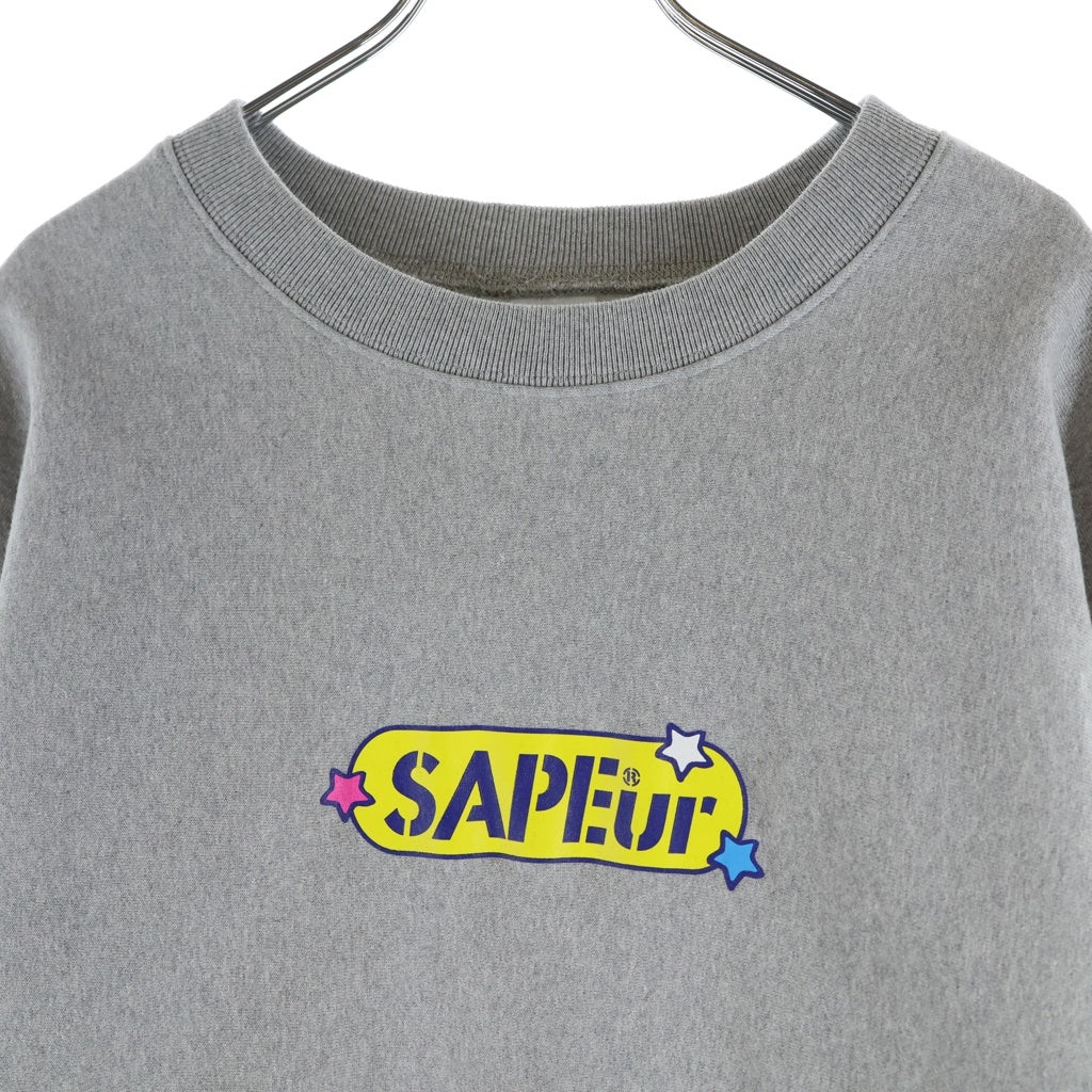 SAPEur(サプール) 70s POP HEAD CREW NECK ポップヘッド デニスロッドマン クルーネックスウェットトレーナー グレー