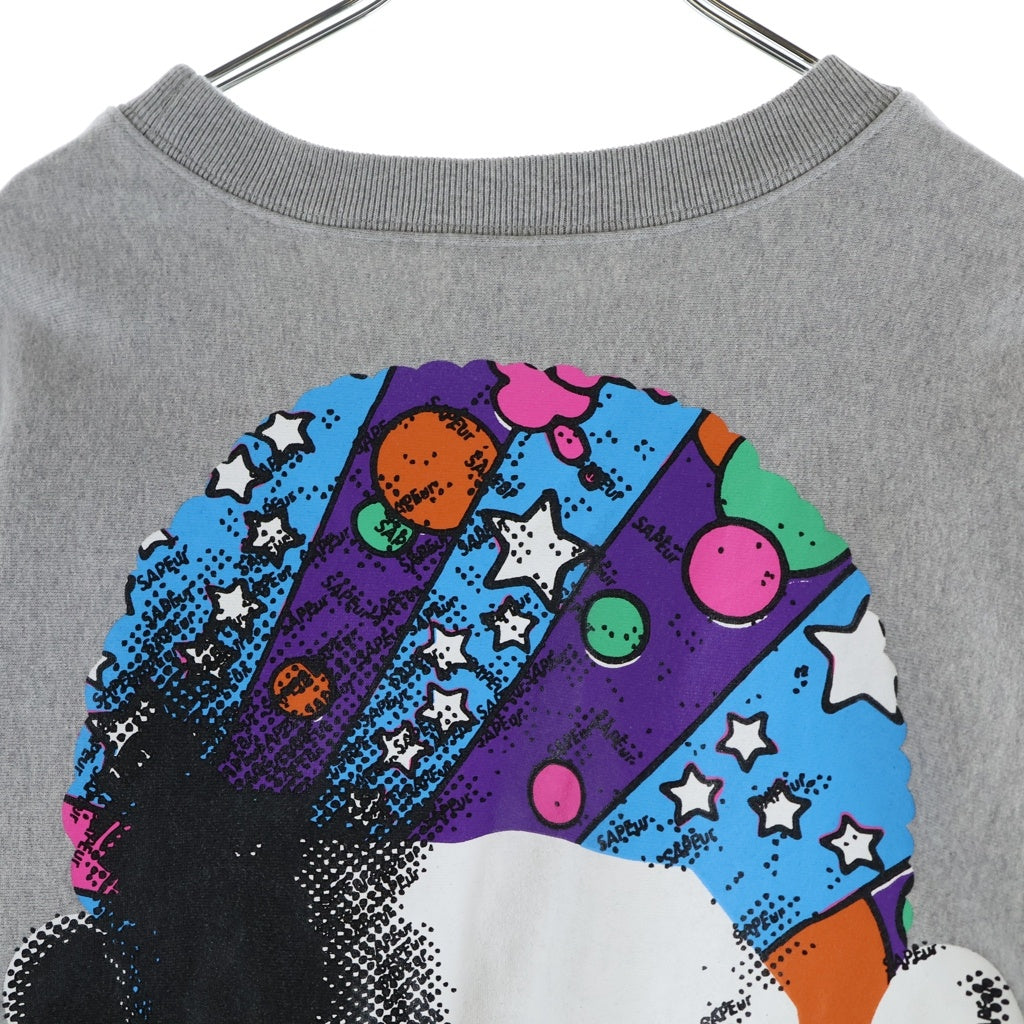 SAPEur(サプール) 70s POP HEAD CREW NECK ポップヘッド デニスロッドマン クルーネックスウェットトレーナー グレー