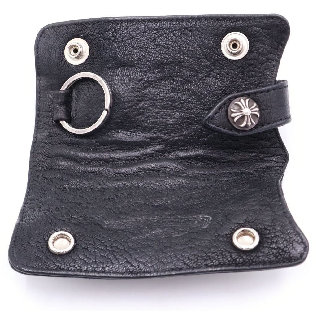 CHROME HEARTS(クロムハーツ) KEY CASE キーケース クロスボールボタン デストロイレザーキーケース ブラック