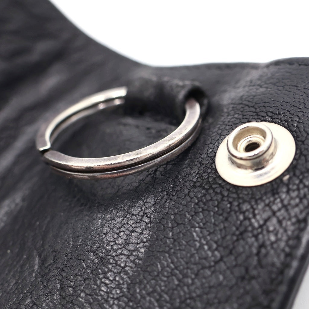CHROME HEARTS(クロムハーツ) KEY CASE キーケース クロスボールボタン デストロイレザーキーケース ブラック