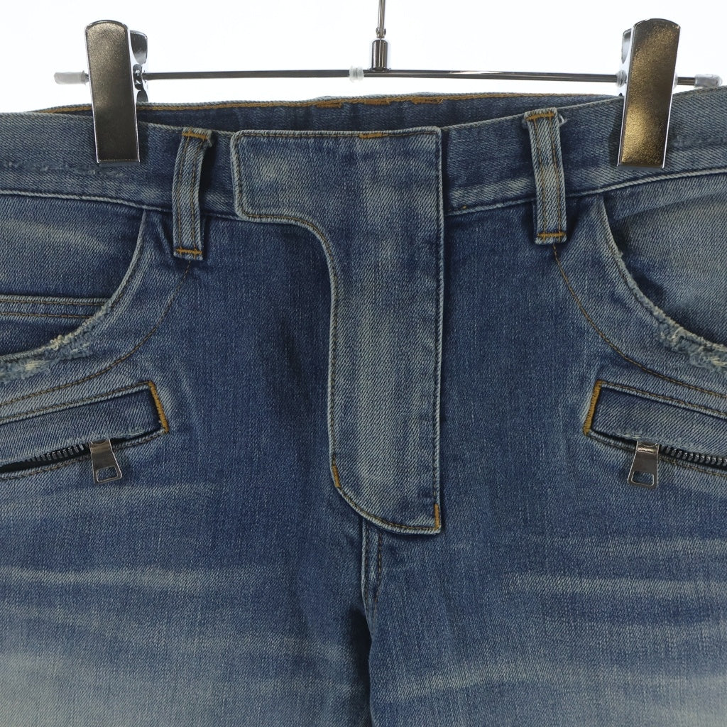 BALMAIN(バルマン) ダメージ加工 バイカースリムデニムパンツ
