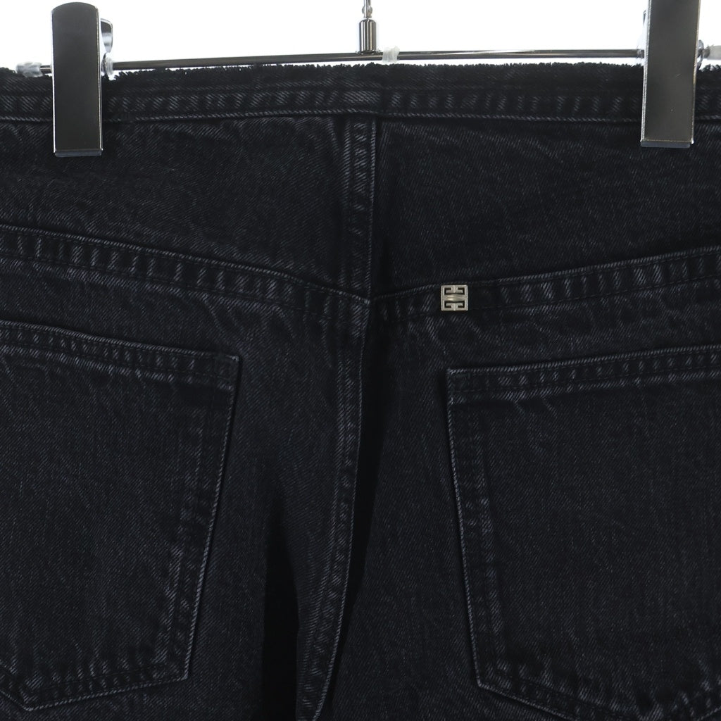 GIVENCHY(ジバンシィ) カットオフ デニムショートパンツ ハーフパンツ ブラック BM51DZ5Y9Z