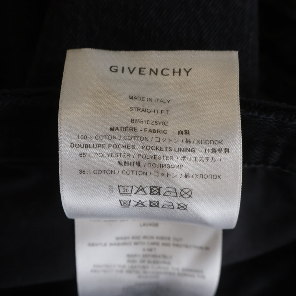 GIVENCHY(ジバンシィ) カットオフ デニムショートパンツ ハーフパンツ ブラック BM51DZ5Y9Z