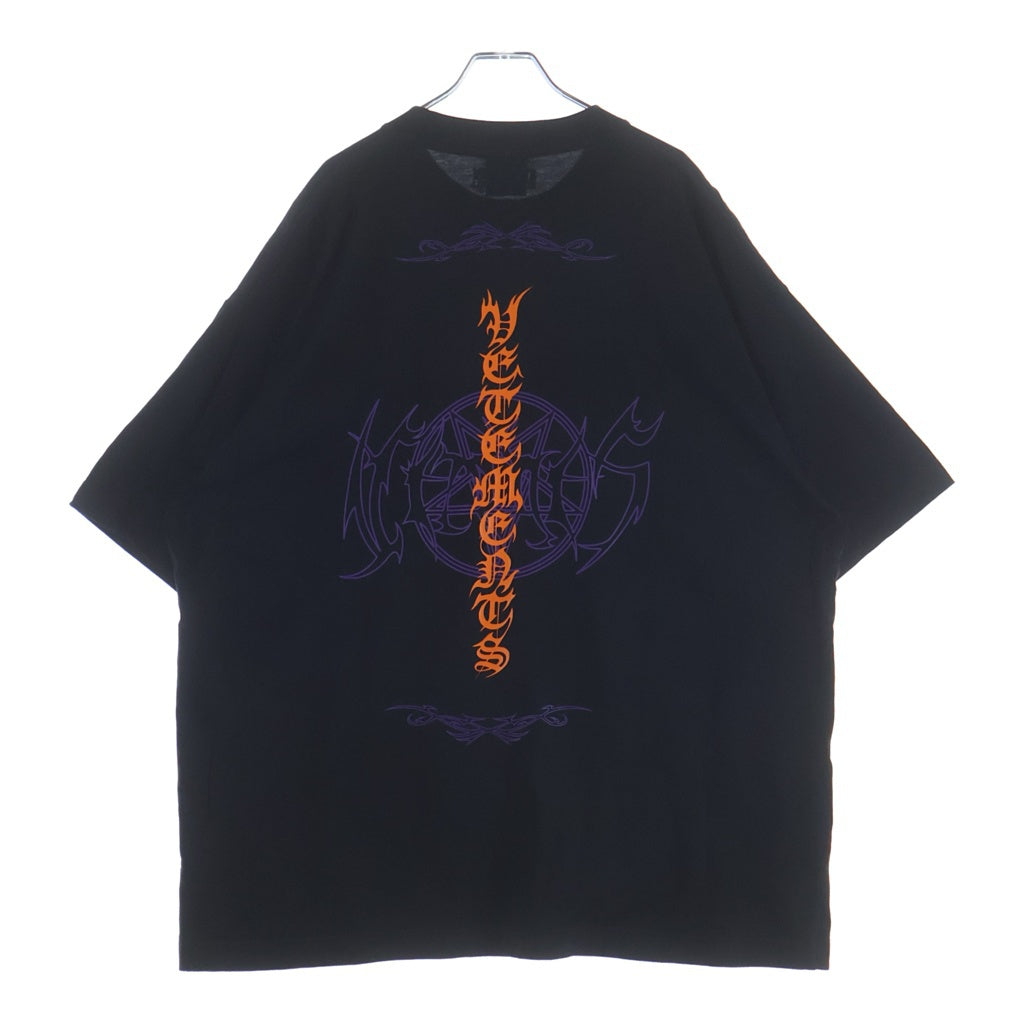 VETEMENTS(ヴェトモン) 22SS Vital Existence プリント半袖Tシャツ ブラック