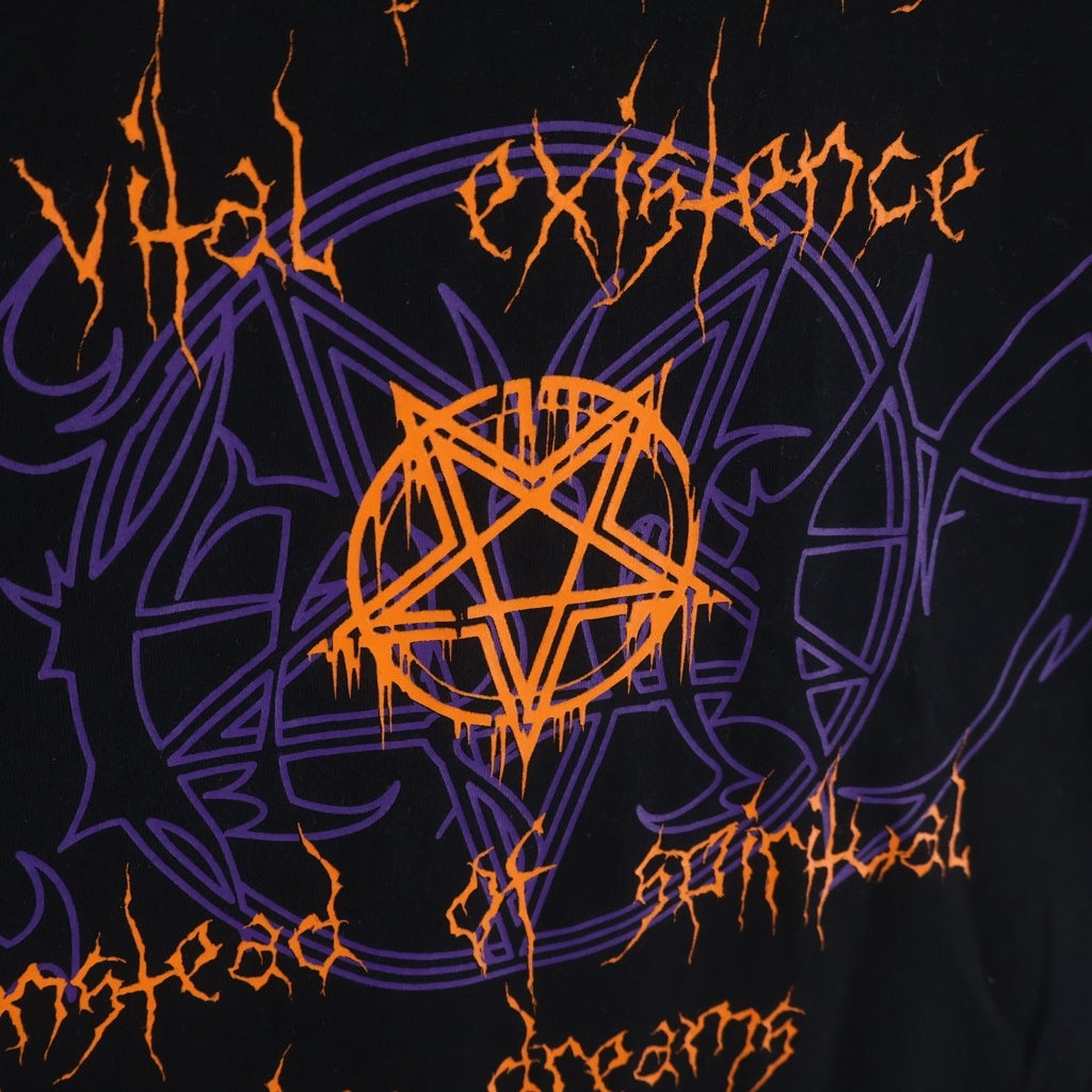 VETEMENTS(ヴェトモン) 22SS Vital Existence プリント半袖Tシャツ ブラック