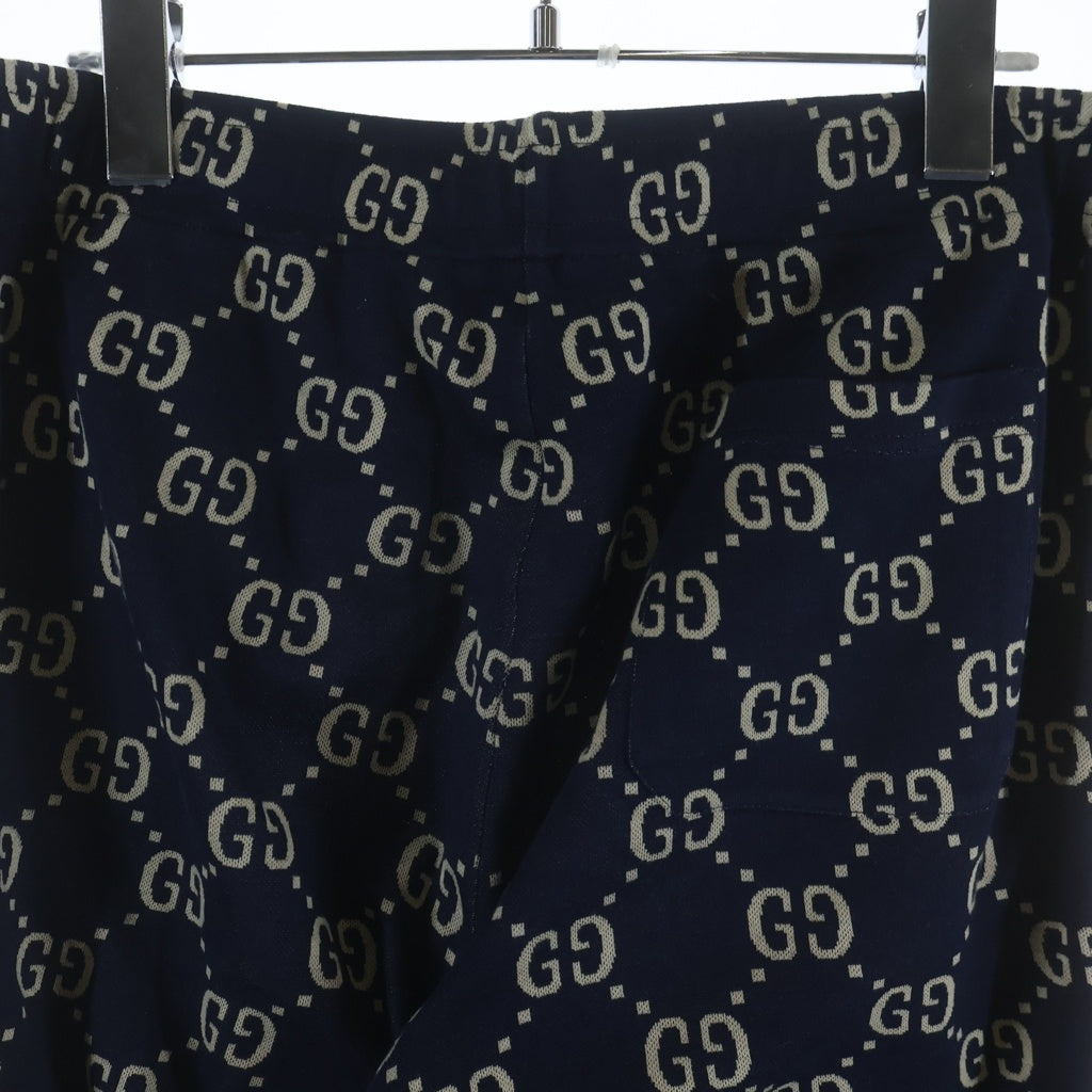 GUCCI(グッチ) GG Jacquard Sweat Pants GGジャガード スウェットパンツ 総柄 496920 ネイビー