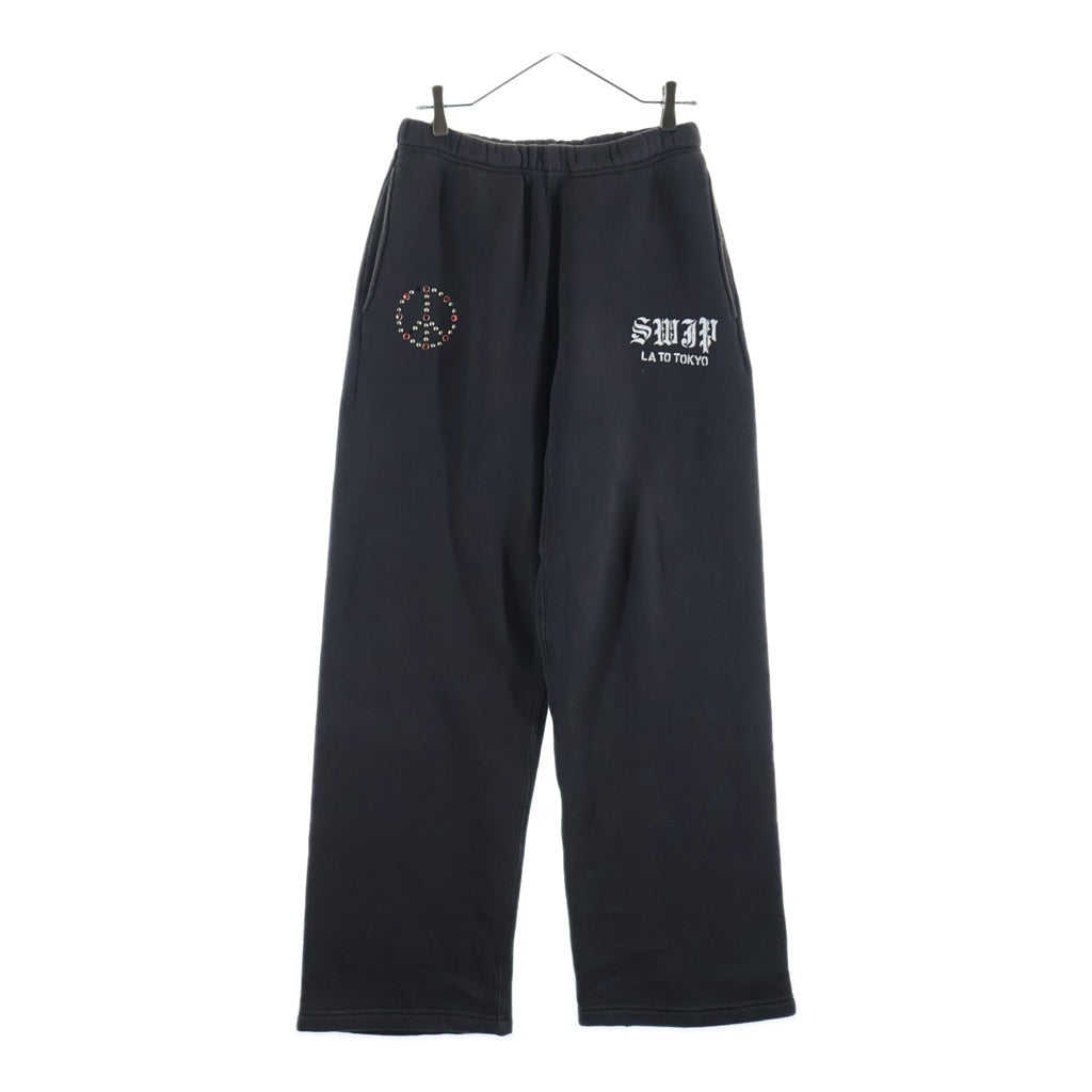 NO BRAND(ノーブランド) 【SWJP エスダブリュージェーピー】 スタッズ付き ストレート スウェットパンツ グレー SW-25FW-027-SP