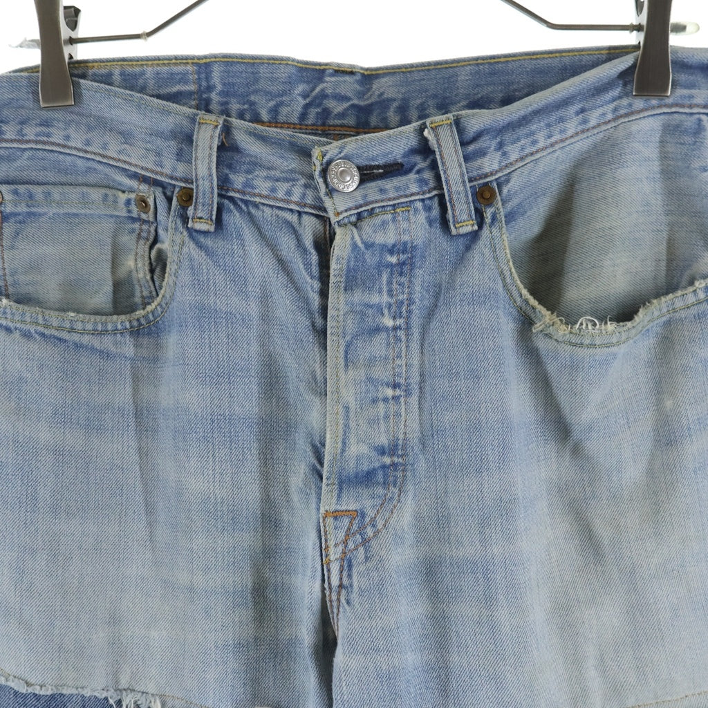 Levi's(リーバイス) 505 リメイク ダメージ ストレート デニム パンツ インディゴ