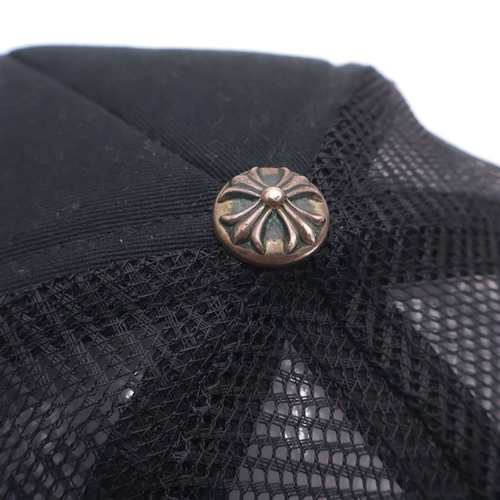 CHROME HEARTS(クロムハーツ) TRUCKER CAP トラッカーキャップ 3セメタリーハラコレザーパッチメッシュキャップ帽子 ブラック/ホワイト