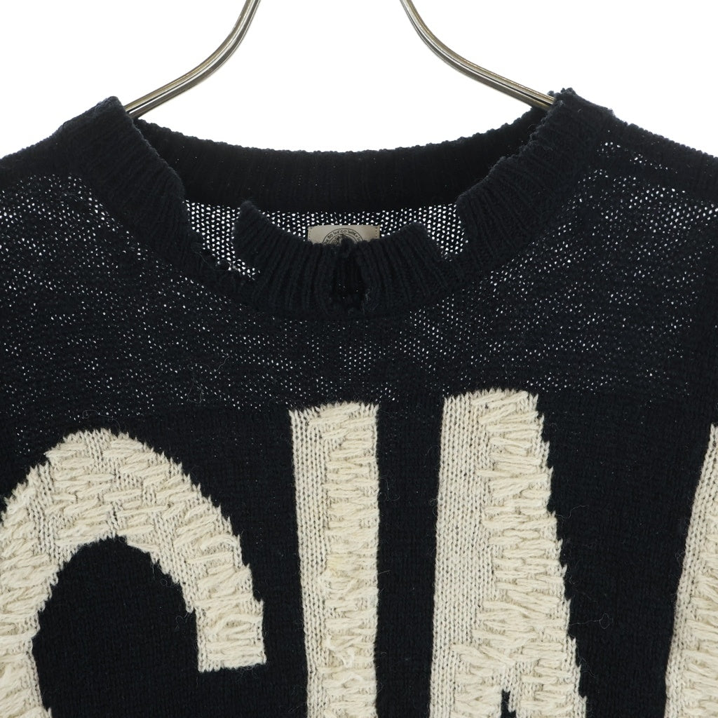 SAINT MICHAEL(セントマイケル) 21AW WOOL SWTER SIN ウールニットセーター ブラック SM-A21-0000-039