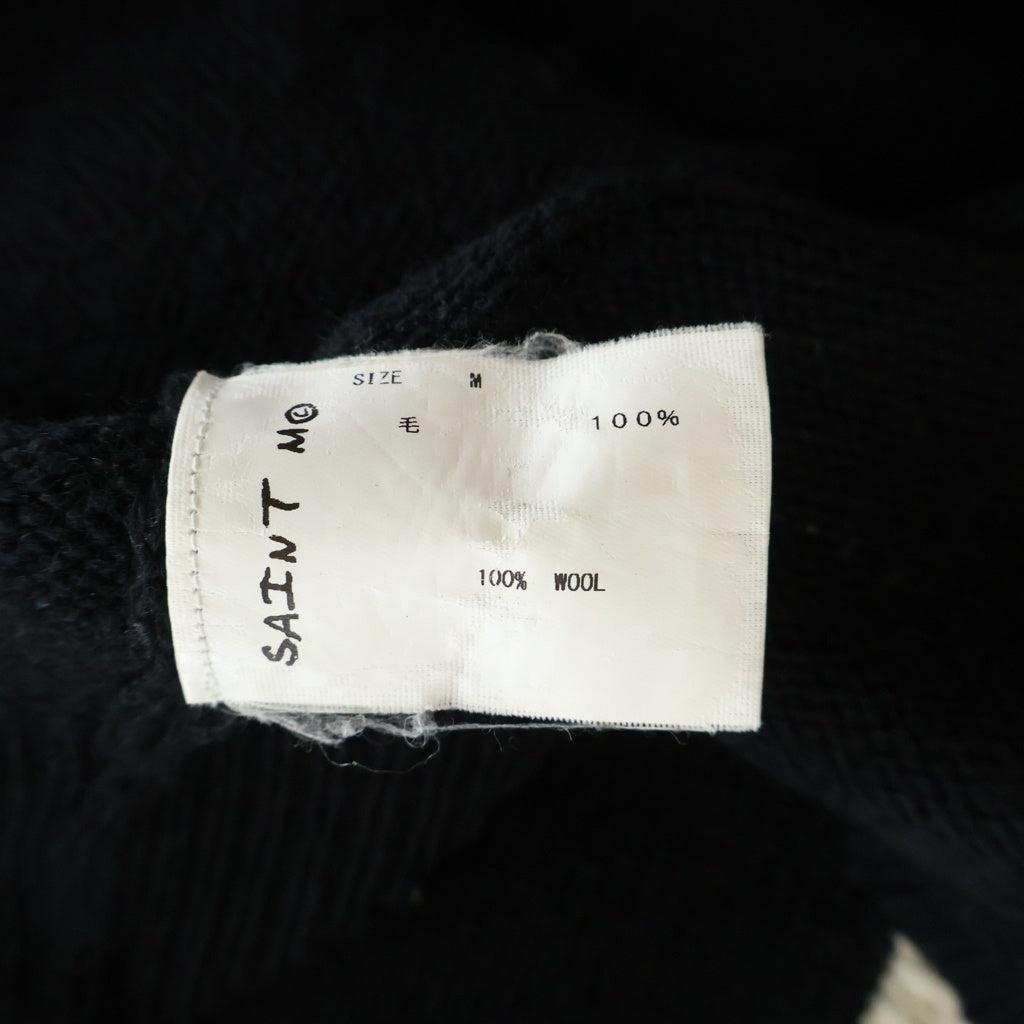 SAINT MICHAEL(セントマイケル) 21AW WOOL SWTER SIN ウールニットセーター ブラック SM-A21-0000-039