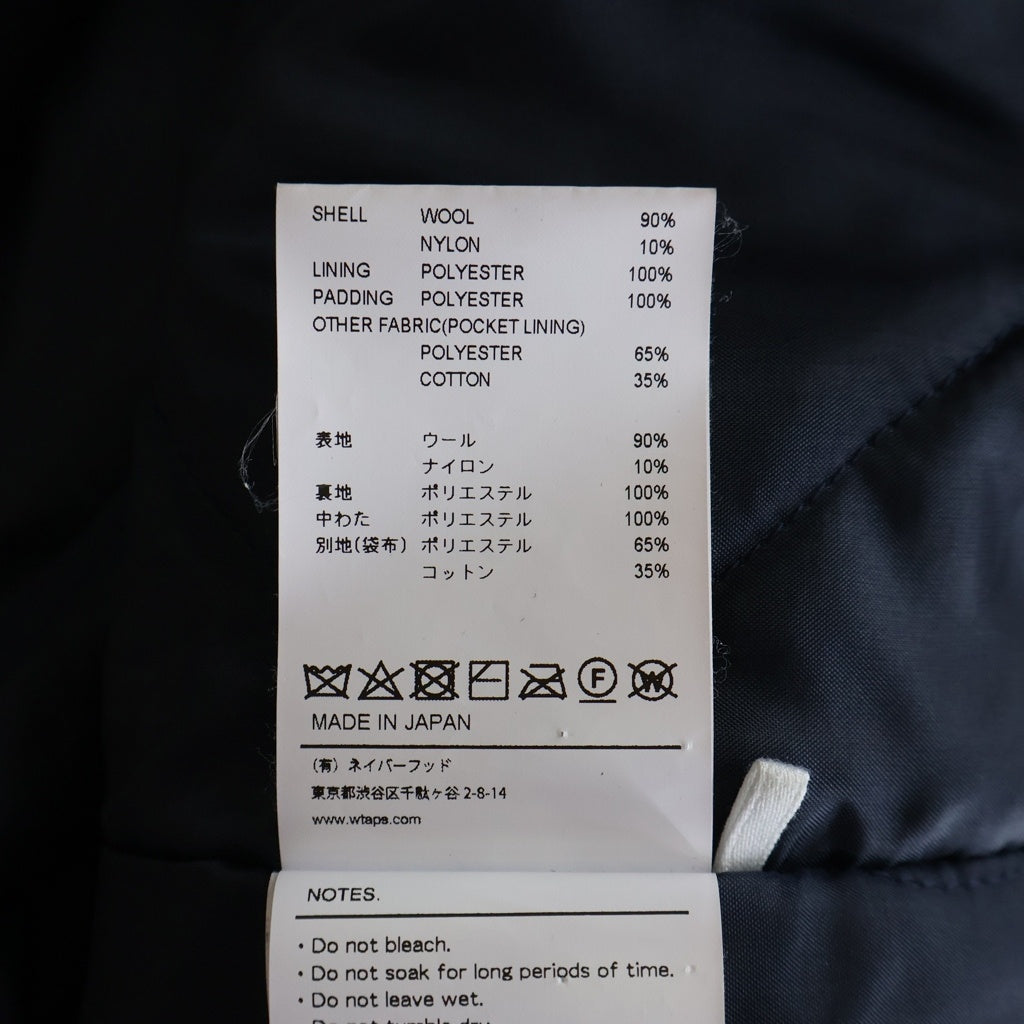 WTAPS(ダブルタップス) 21AW MELTON JACKET メルトンジャケット ネイビー 212WVDT-JKM01