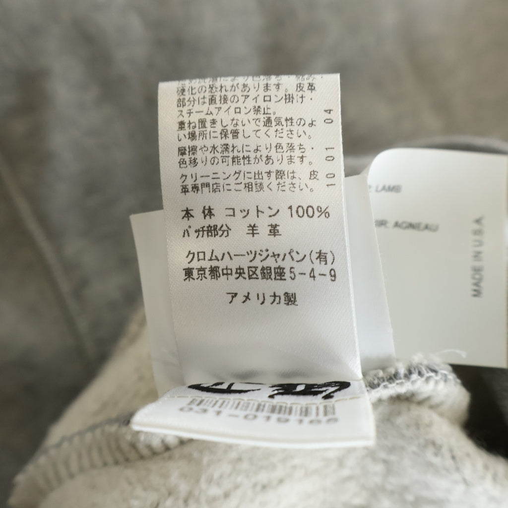 CHROME HEARTS(クロムハーツ) Y NOT クロスパッチ ダガージップ ハーフジップ スウェットトレーナー グレー