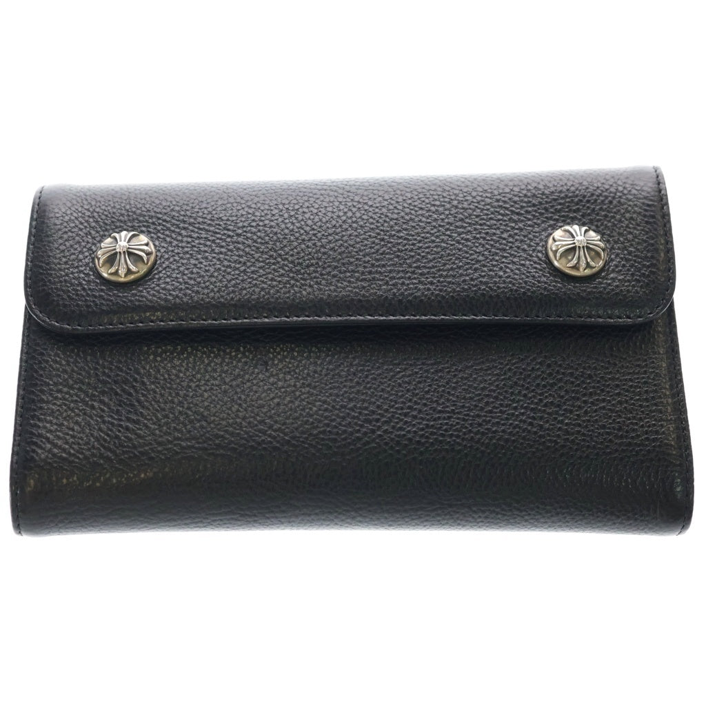 CHROME HEARTS(クロムハーツ) WAVE ウェーブ レザーウォレット 財布 ブラック BCA375