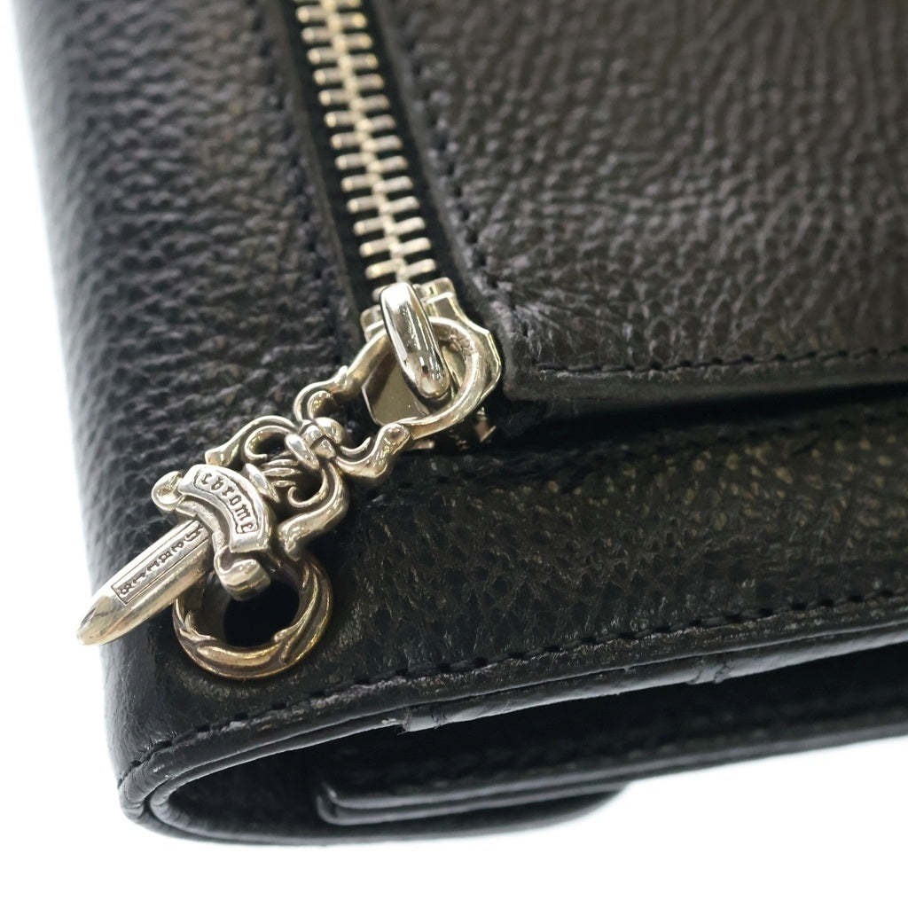 CHROME HEARTS(クロムハーツ) WAVE ウェーブ レザーウォレット 財布 ブラック BCA375