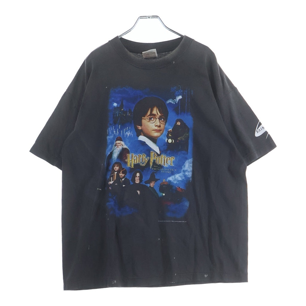 SAINT MICHAEL(セントマイケル) 25AW HP_SS TE ヴィンテージ加工 ムービー プリントロゴ 半袖Tシャツ カットソー グレー SM-HR1-0000-C45