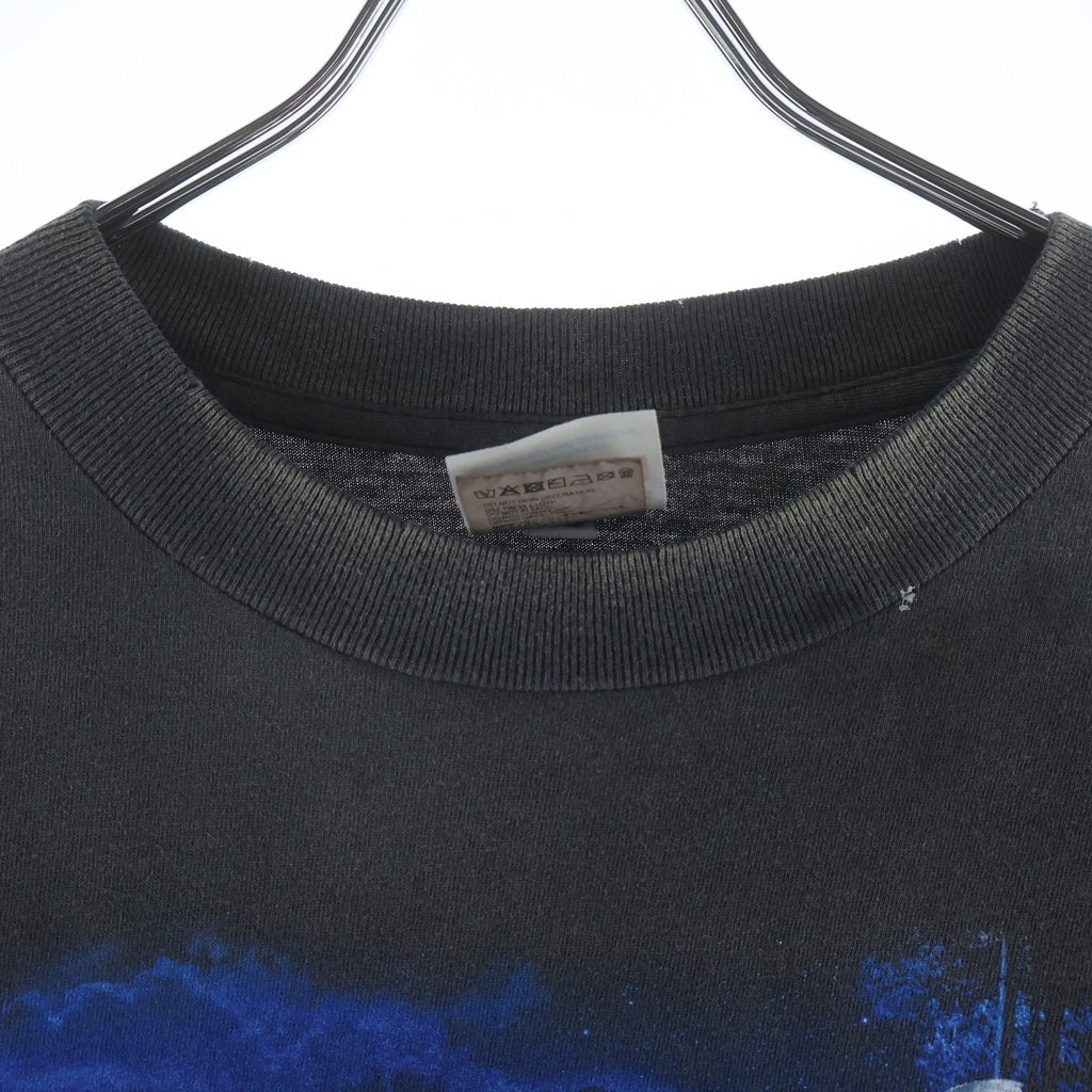 SAINT MICHAEL(セントマイケル) 25AW HP_SS TE ヴィンテージ加工 ムービー プリントロゴ 半袖Tシャツ カットソー グレー SM-HR1-0000-C45