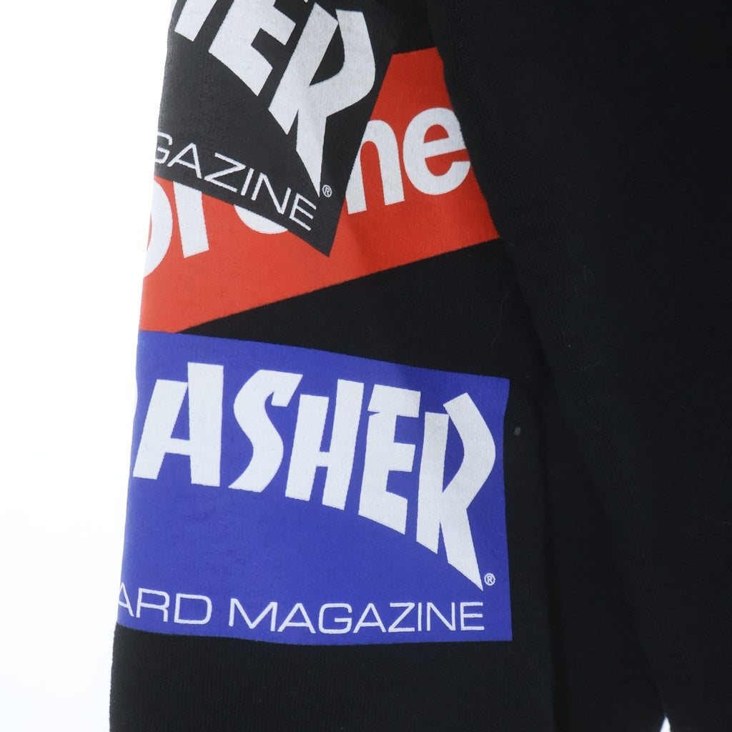 SUPREME(シュプリーム) 21AW ×THRASHER Multi Logo Hooded Sweatshirt スラッシャー マルチロゴ ジップアップパーカー ブラック