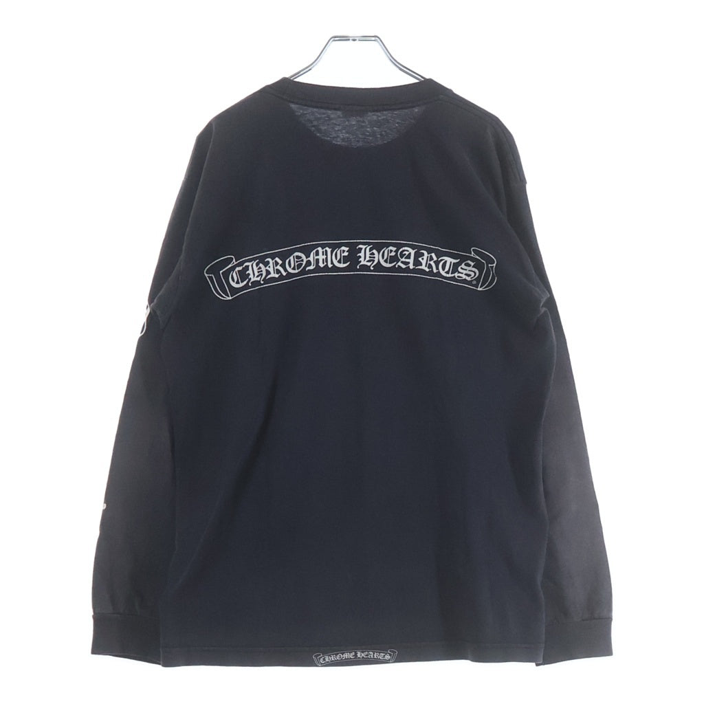 CHROME HEARTS(クロムハーツ) OLD L/S オールド 袖英字バックスクロールラベルプリント 長袖Tシャツカットソー