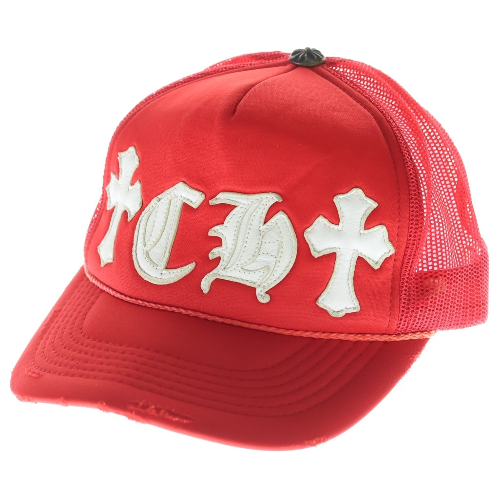 CHROME HEARTS(クロムハーツ) OLD CH CRS PATCH TRUCKER オールド CH クロスパッチ トラッカー メッシュキャップ レッド