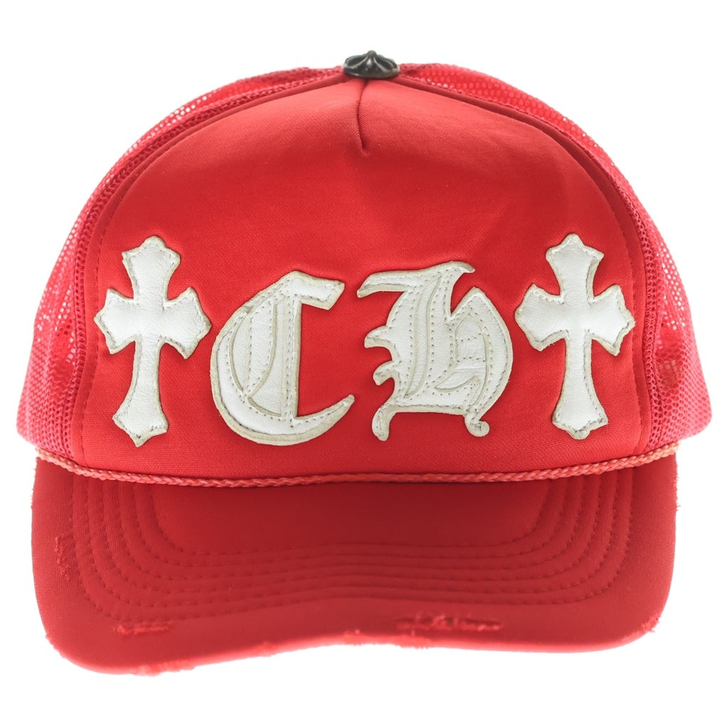 CHROME HEARTS(クロムハーツ) OLD CH CRS PATCH TRUCKER オールド CH クロスパッチ トラッカー メッシュキャップ レッド