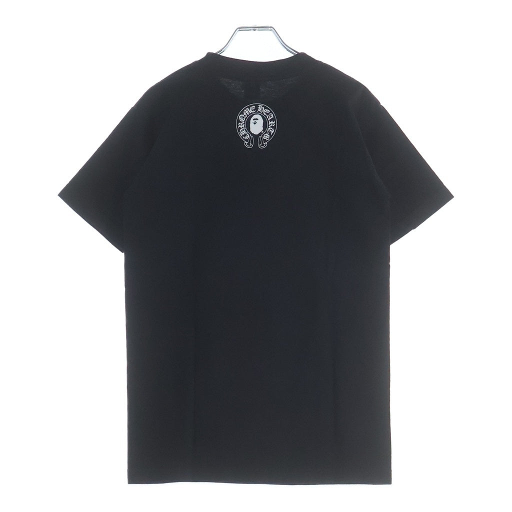 CHROME HEARTS(クロムハーツ) ×A BATHING APE BABY MILO TEE アベイジング エイプ コラボ フロント スクロールラベルロゴプリント クルーネック コットン 半袖Tシャツ カットソー ブラック