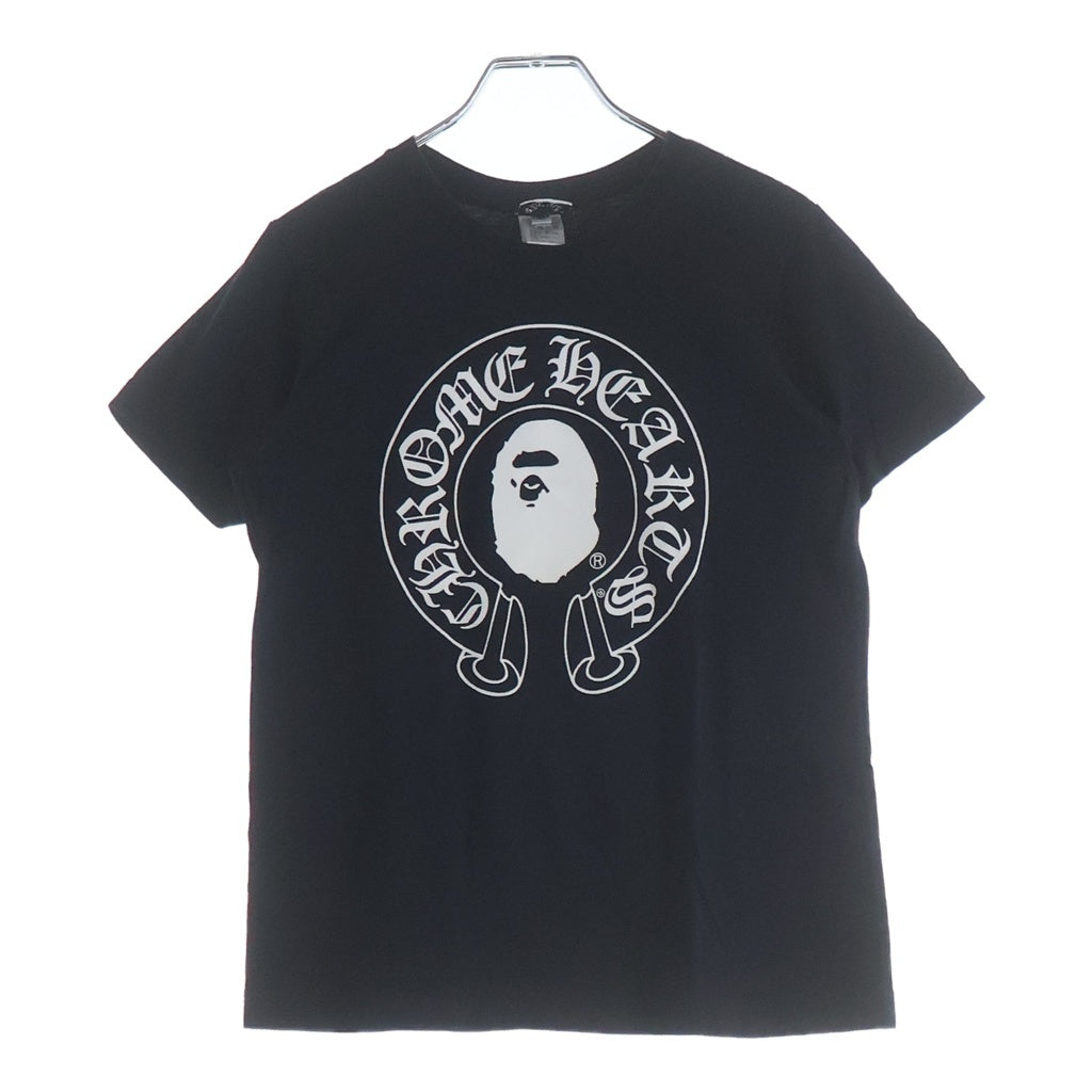 CHROME HEARTS(クロムハーツ) ×A BATHING APE BABY MILO TEE アベイジング エイプ コラボ フロント クロスプリント クルーネック コットン 半袖Tシャツ カットソー ブラック