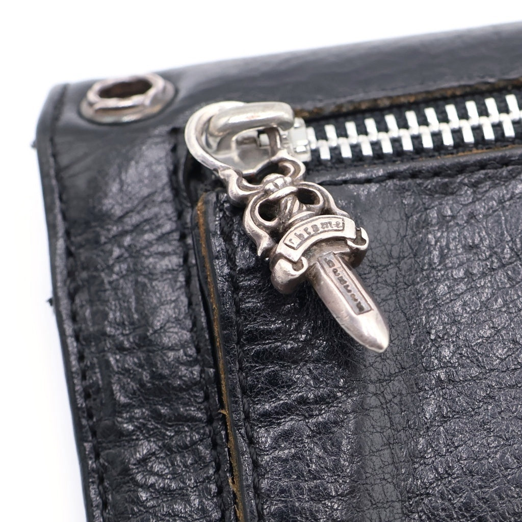 CHROME HEARTS(クロムハーツ) WAVE ウェーブ レザーウォレット 財布 ブラック