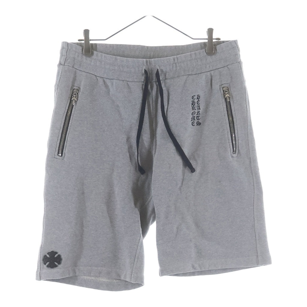 CHROME HEARTS(クロムハーツ) Y NOT CHプラスレザーパッチ付き スウェットハーフパンツ グレー