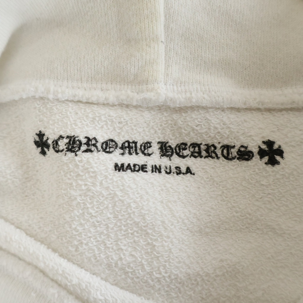 CHROME HEARTS(クロムハーツ) American Flag Back Scroll Logo Label Pullover Sweatshirt 星条旗 アメリカンフラッグ プルオーバーパーカー フーディー ホワイト