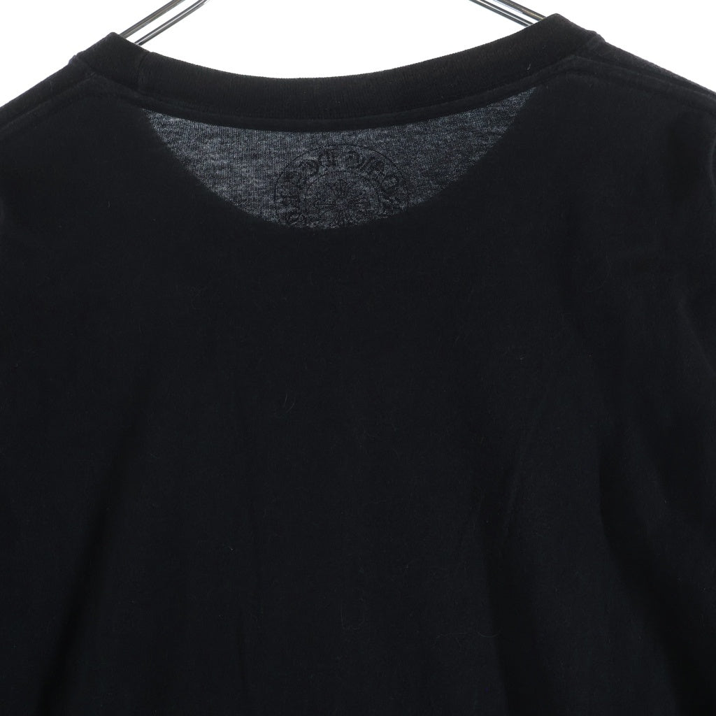 CHROME HEARTS(クロムハーツ) CH LS NECK LOGO ネックロゴプリント 袖ロゴ 長袖Tシャツ ロングスリーブカットソー ブラック