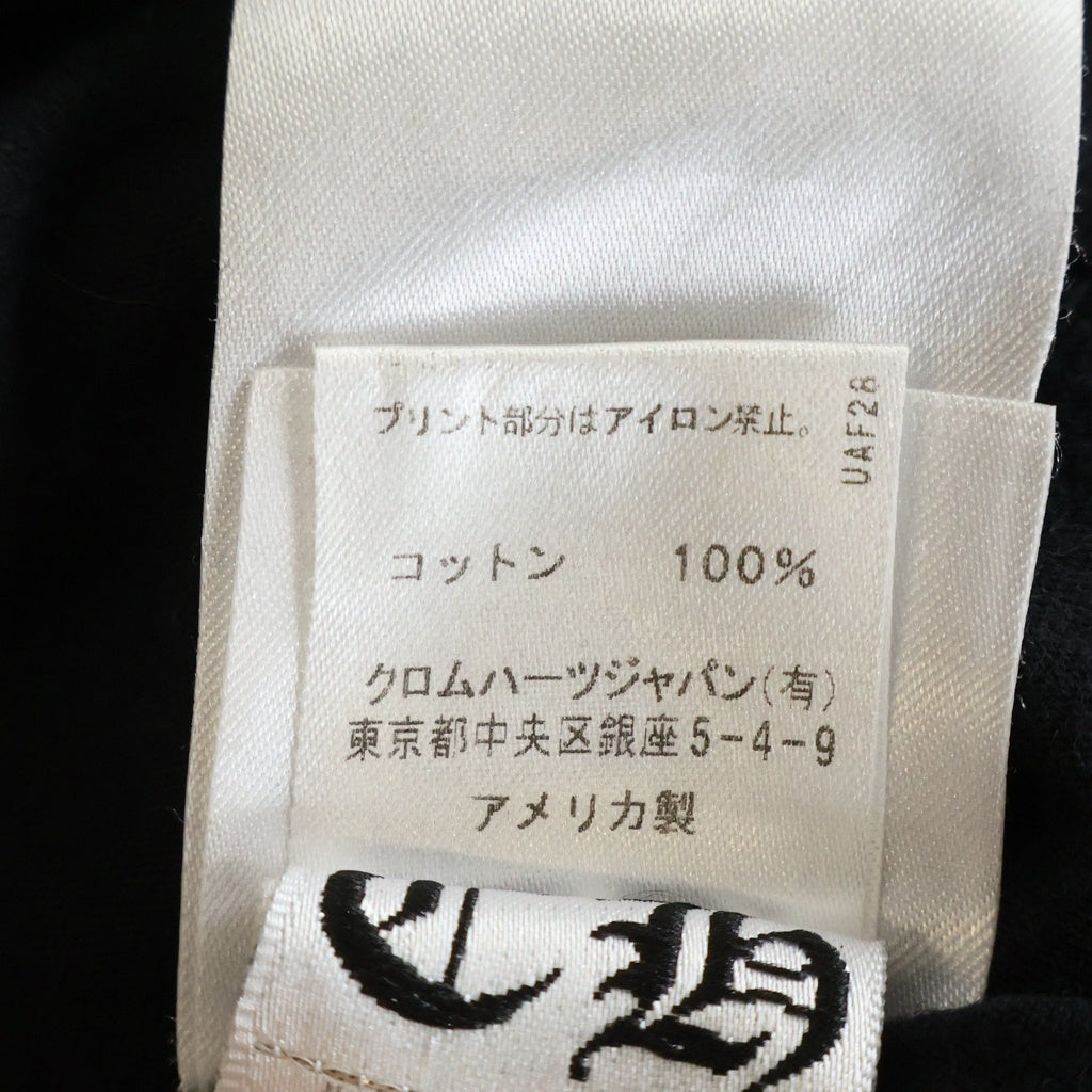 CHROME HEARTS(クロムハーツ) CH LS NECK LOGO ネックロゴプリント 袖ロゴ 長袖Tシャツ ロングスリーブカットソー ブラック