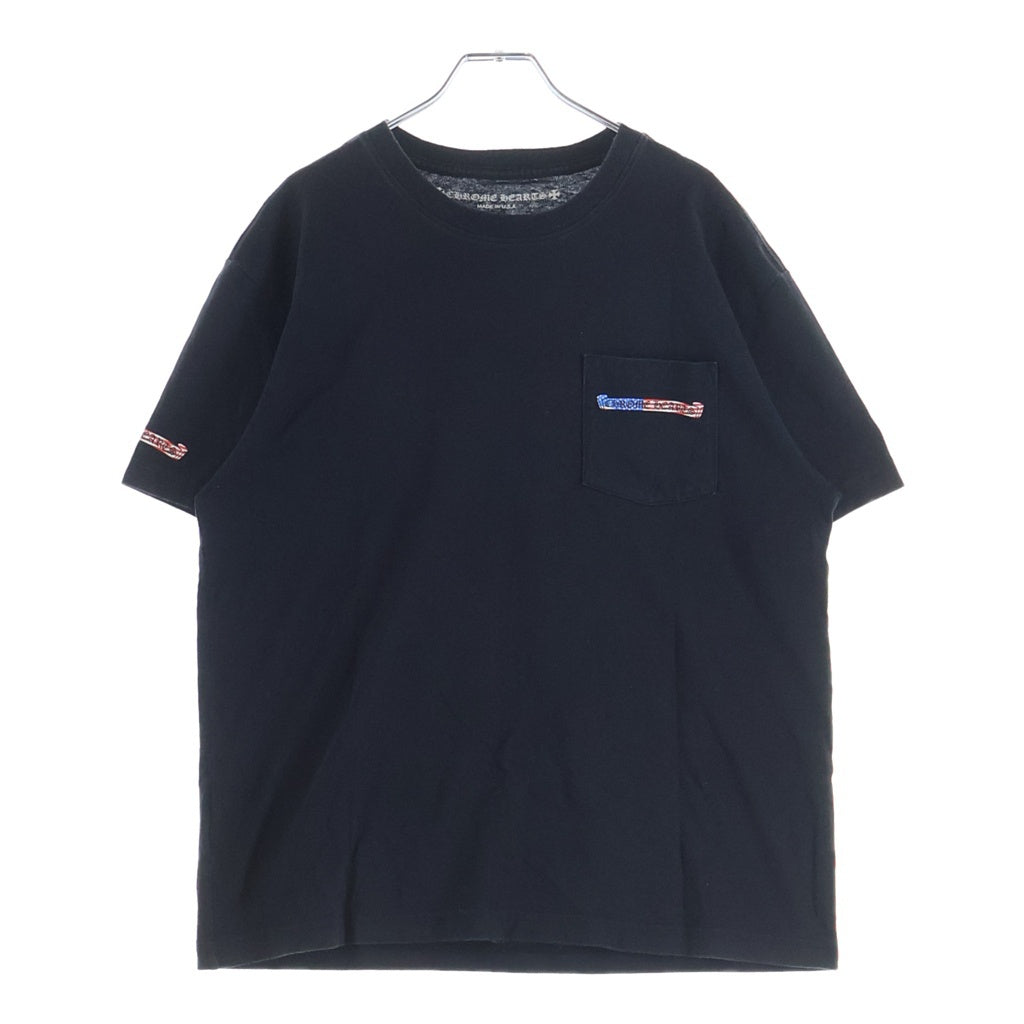CHROME HEARTS(クロムハーツ) バックアメリカンフラグスクロールラベルプリント 半袖Tシャツカットソー